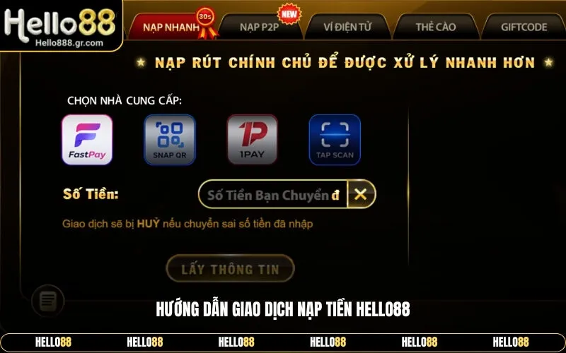 Nạp Tiền Hello88 ⭐️ Hướng Dẫn Giao Dịch Nhanh Chóng, Chính Xác - Zino